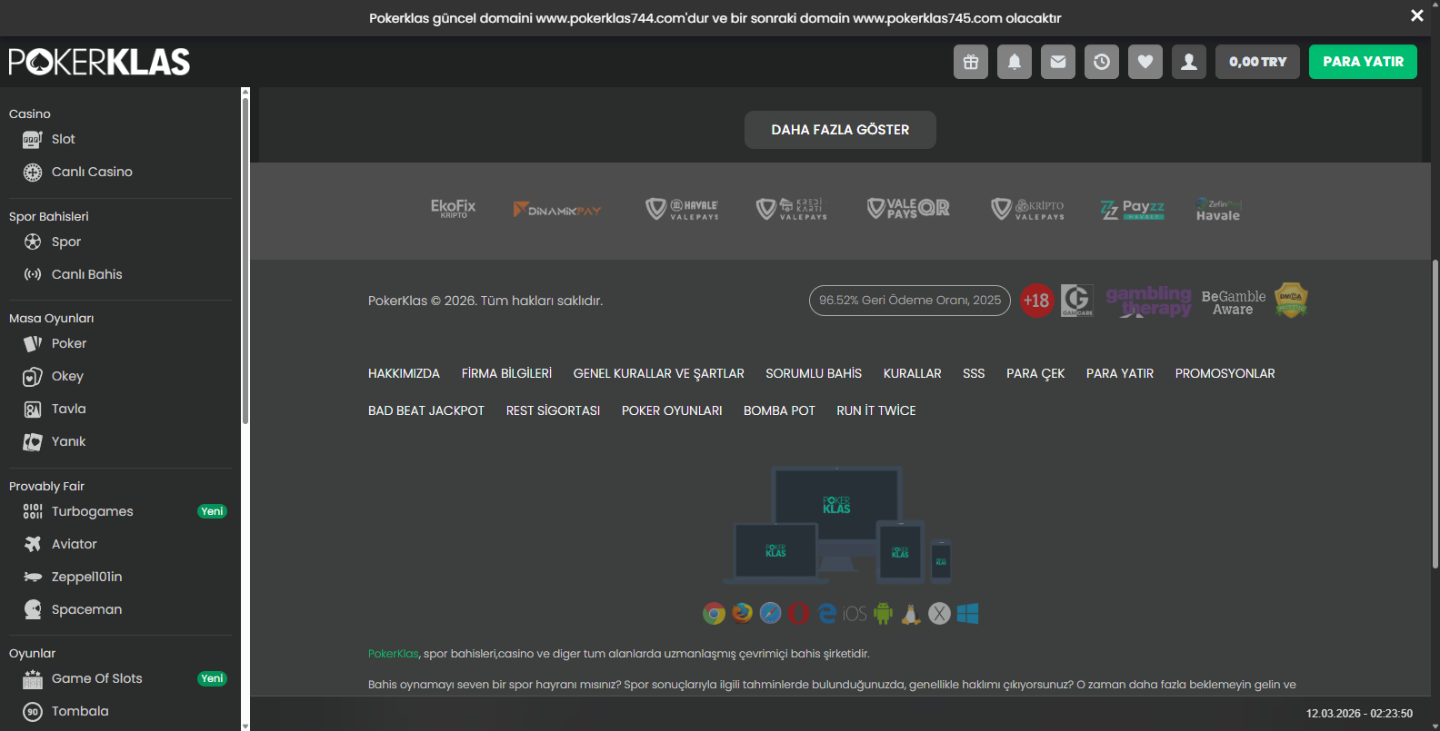 Pokerklas Mobil Uygulaması