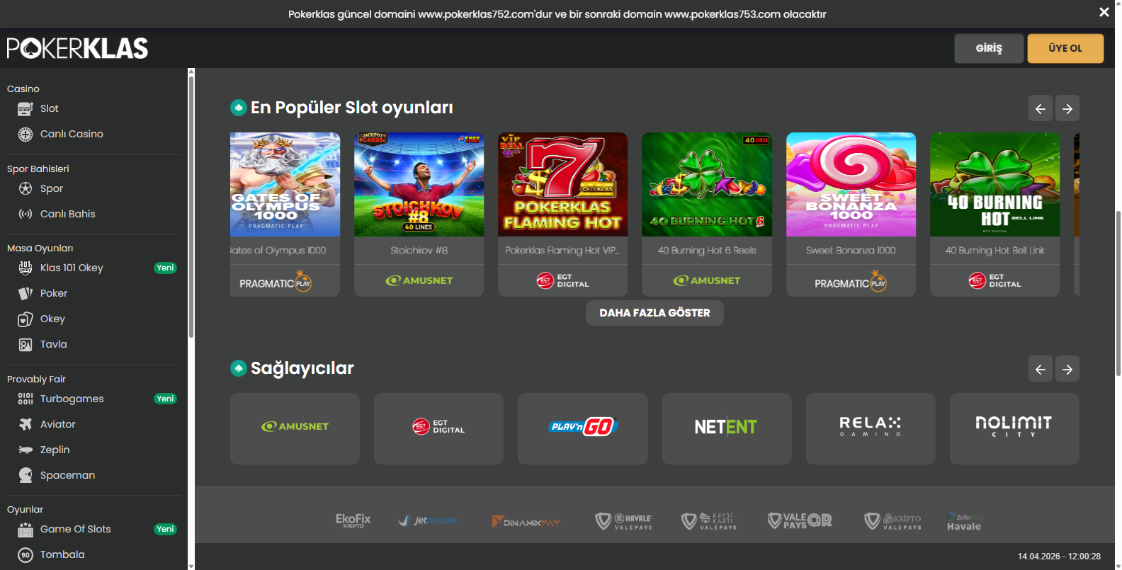 Pokerklas Slot Sağlayıcıları