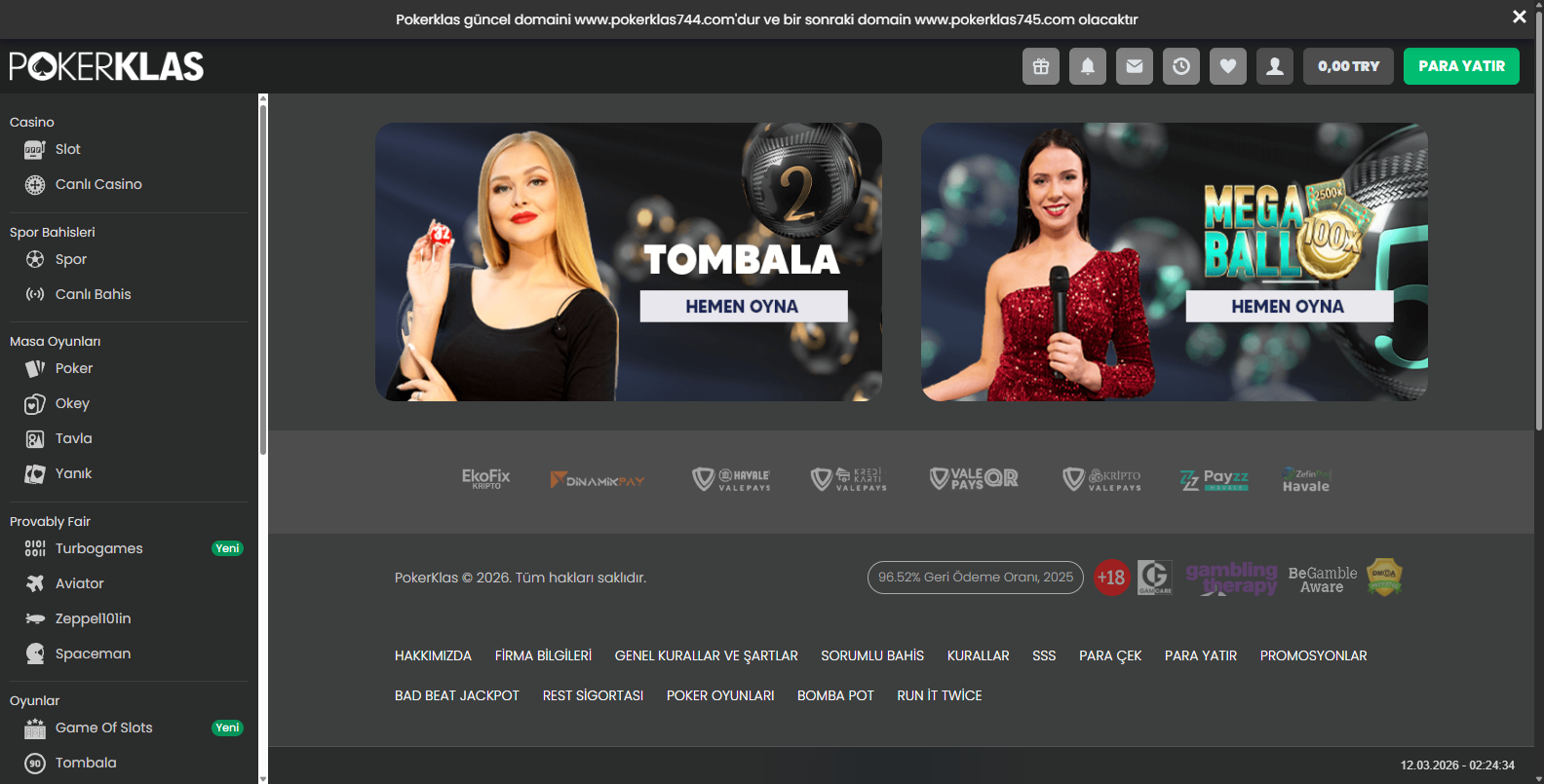 Pokerklas Canlı Bahis Oyunları